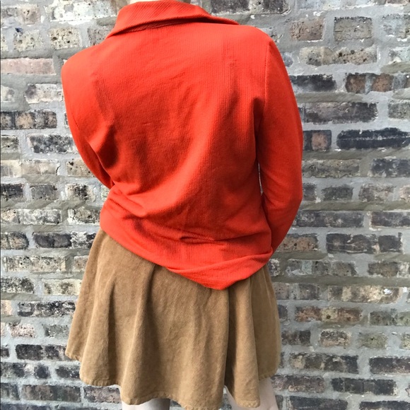 Classic Vintage 1970s burnt orange long sleeve with Peter Pan collar - Picture 4 of 13